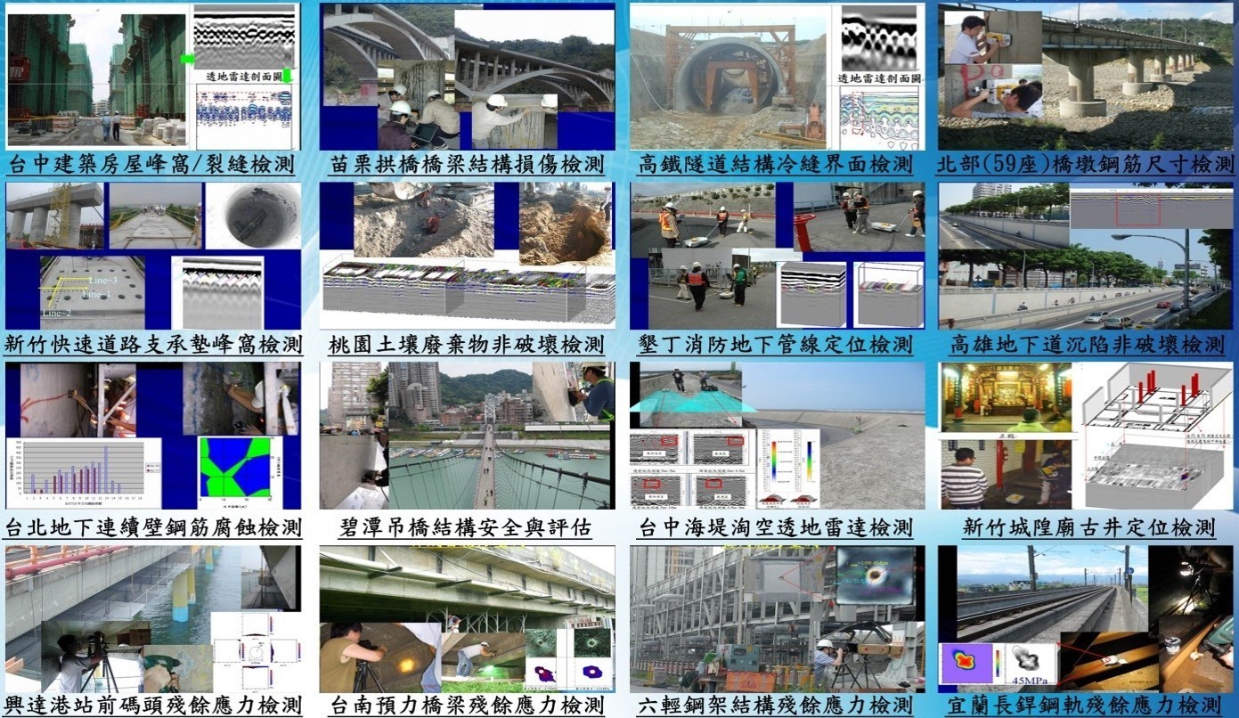 中華大學非破壞檢測與安全評估中心已建立完整之數位化工程安全與健康檢測系統，並已實際應用於不同領域非破壞性（無損）檢測